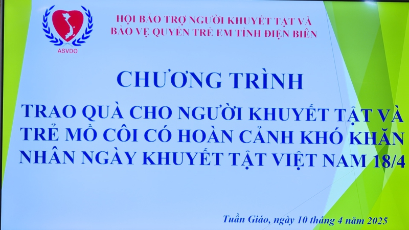 Chương trình trao quà cho người khuyết tật và trẻ mồ côi có hoàn cảnh khó khăn nhân ngày khuyết tật Việt Nam 18/4
