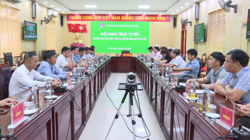 Toàn cảnh hội nghị điểm cầu Tuần Giáo
